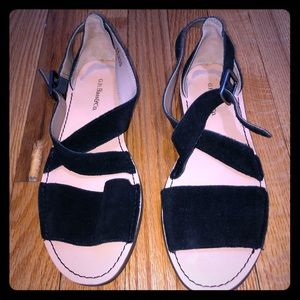 Black suede sandals